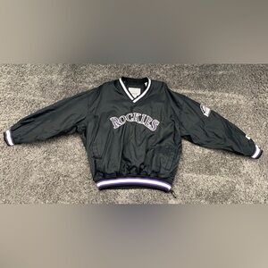 Colorado Rockies Starter Windbreaker Adult Large Black Purple Vintage 90s Jacket